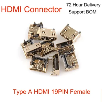 5 бр.-HDMI Конектор 19Pin, жак 4K HD мултимедиен интерфейс A-тип, позлатени за видео карта