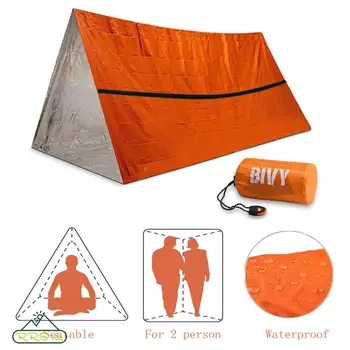 Комплект палатки за оцеляване в условия на извънредна ситуация, за 2 души, топло одеяло SOS, спален непромокаема чанта, обзавеждане за оцеляване