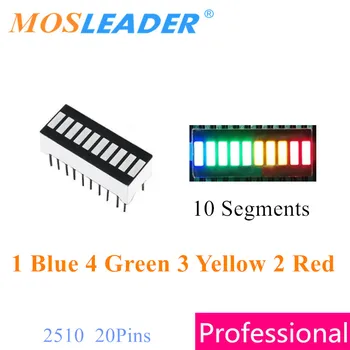 Mosleader 100шт 2510 10 Сегментен дисплей 1 Синьо 4 Зелени, 3 Жълти И 2 Червени многоцветен led гистограммный светлинен дисплей DIP20