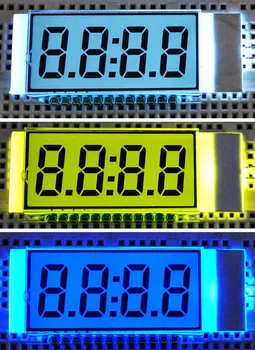 12PIN TN Положителна 4-Битова Сегментная LCD панел с Бяло/Жълто-Зелена/Синя подсветка LCD дисплей с часовник 3 В Екран на дисплея