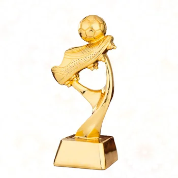 Мини-футболен трофей от смола с покритие, играчка-награда за футболен мач с основание за училището, детската градина (златен)