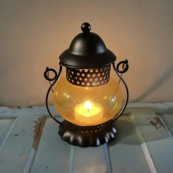 Ретро преносим фенер led лека нощ, електронна свещ, маслена лампа, креативна имитация на керосин лампи за декорация на дома, осветителни тела