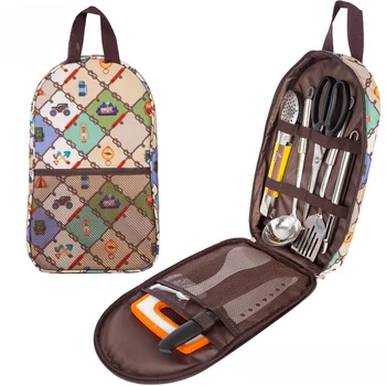 Чанта за съхранение на улицата съдове Предпоставка за пътуване, къмпинг, кухненски аксесоари, чанта за печки, органайзер за пикник, прибори за готвене, чинии