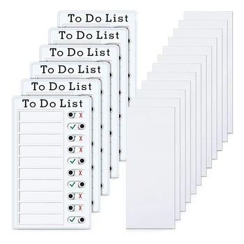 6-опаковъчна дъска за контролен списък за деца, пластмасов лист за рутинна работа, детски дневния си списък, подвижна дъска за съобщения с 12 карти