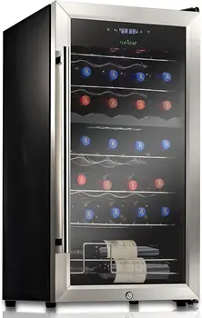 Система на охлаждане на хладилника с компрессорным охладител | Голям, самостоятелен хладилник винарската изба за червено бяло шампанско или пенливо, Glas