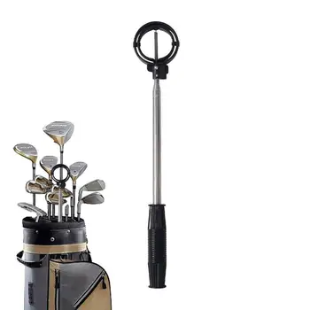 Инструмент за риболов на топки за голф, инструмент за събиране на топки, ловец на топки за голф, телескопична прихващане от неръждаема стомана, глава с две кръгчета