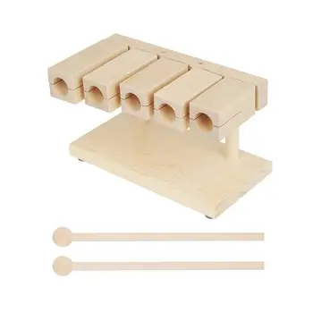5 Тонове Ритъм Кленови блокове на Дървени ударни блок Прозрачна текстура Кленови дървени ритмични блокове с ръчно удар за национална музика