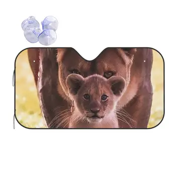 Леопардовый сенника на предното стъкло животни от дивата природа сгъване на предното стъкло на превозното средство 70x130 см козирка UV-защита