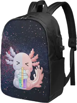 Раници Axolotl Пътен раница за лаптоп, чанта за колеж, чанта за книги за мъже и жени с USB порт за зареждане, за спорт на открито, пътуване
