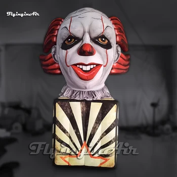 Забавна голяма надуваема статуя на клоун Реплика 3 м открита модел Въздушна главата на шута за украса на сцената на цирка