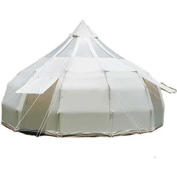 Подгоняйте Лого 4m 5m 6m Четырехсезонная Палатка Star Gazer Къмпинг Бял/хакове Оксфорд/памук, Водоустойчив Палатка за парти