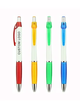 Прибиращ се пластмасов химикалка писалка Nash с бял бочонком, изработени по поръчка химикалка химикалка, индивидуален подарък, персонализирани химикалки с лого, събитие, парти