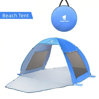 Автоматична всплывающая плажна палатка за нощуване на открито, преносим палатка за пасища, летен морски парк, козирка, анти-UV, водоустойчив палатки