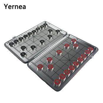 Yernea Нов магнитен набор от китайски шах, Сгъваеми Преносими настолни игри шахът е игра на Дъска 29 *23 см Магнитен забавен подарък