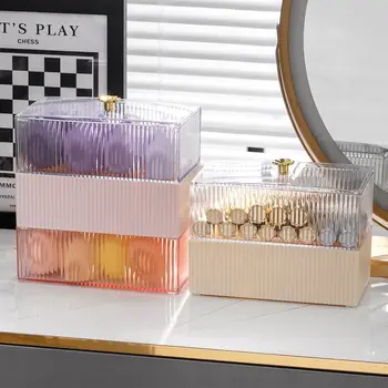 Кутия за съхранение на козметика Поставка за съхранение на козметика Пуховка за грим яйце пискюл за грим червило прозрачна кутия за завършек на работния плот