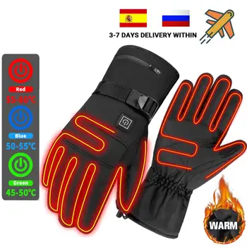 Водоустойчив ски ръкавици с топъл Guantes Мото, вело ръкавици с топъл, USB, топли ръкавици с електрически нагревател, ръкавици, захранван с батерии