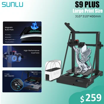 3D принтер SUNLU S9 Plus FDM 3D-принтер с автоматично сушене на прежди, тих печат, една седалка, всички метални каркасный екструдер, висока точност, безплатна доставка
