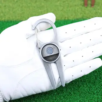 Матиран silver магнитен творчески скок от с сплав, вилица за топка за голф, маркер за топки за голф, аксесоари за голф, вилица за голф