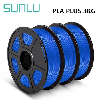Нишка с нажежаема жичка SUNLU PLAPLUS 1 кг 3 ролка Точността на 1,75 mm +/-0,02 мм Без Мехурчета Нетоксичен Ярък Цвят, Без мирис За 3D-принтер И 3D-химикалки