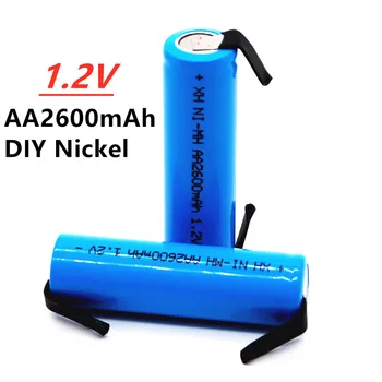 100% Neue Original Akku 1.2 V AA 2600mah NiMH Batterie Mit Solder Pins САМ Elektrische Rasierer Zahnbürste Spielzeug