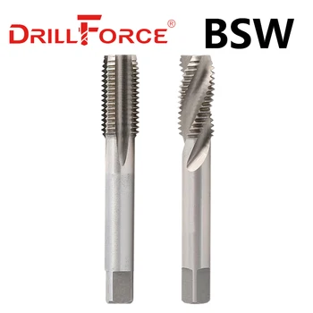 Свредло за подслушване на Винт машина Drillforce BSW HSS с Директен Спирала канавкой 1/8-40 3/16-24 1/4-20 5/16-18 3/8-16 3/4-10 7/8-9
