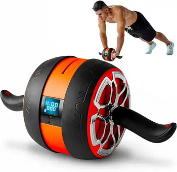 Роликовое колело за коремни преси Ab - тренажор за преса за тренировка на мускулите на корема и ядро с програма за тренировки