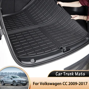 за Volkswagen VW Passat CC 2009 ~ 2016 2017 Автомобилни Постелки за Задния Багажник, Подложки За Съхранение на Товарен Тава, Пылезащитная Водоустойчив Предпазни Възглавници